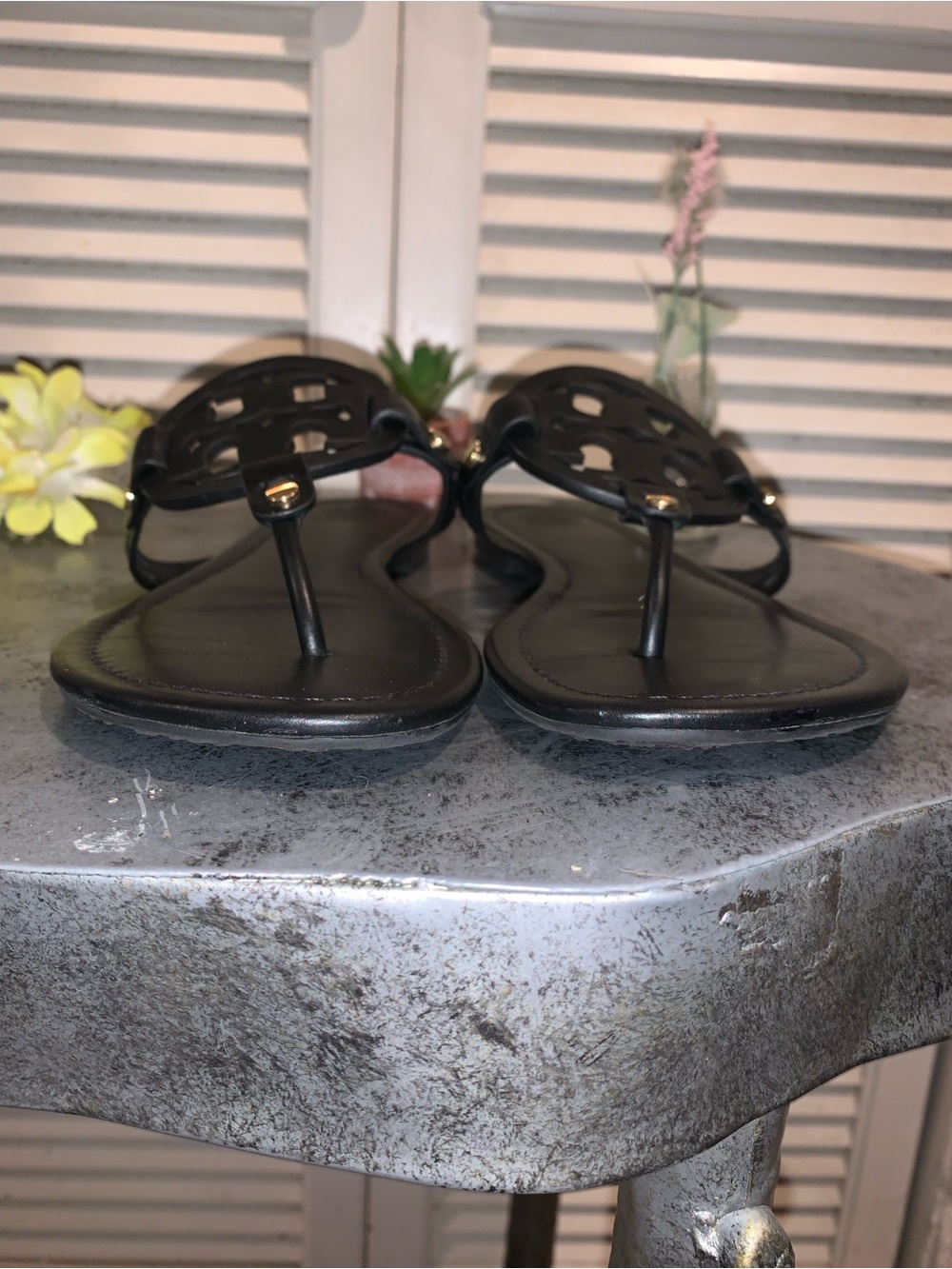 Tory Burch Miller Sandals Black Leather Women’s size 9.5 - Picture 3 of 9